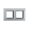 Рамка из металла, "Avanti", светло-серебристая, 4 модуля