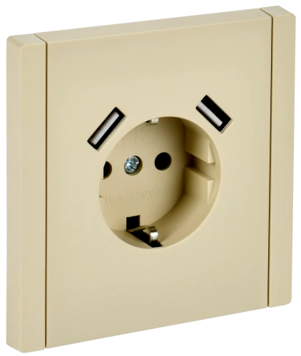 FORTE&PIANO Роз. з/к/ш в/к 16А USB A+A 3,1А FP445 ван. IEK FORTE&PIANO Роз. з/к/ш в/к 16А USB A+A 3,1А FP445 ван. IEK