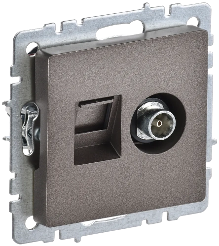 BRITE Роз. двойная TV+RJ45 кат.5E РТВ/РК12-БрТБ бр. IEK