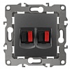 12-3112-12 Эл/ус ЭРА Розетка аудио двойная, IP20, Эра12, графит