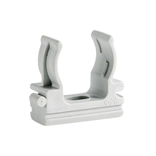 CF20G Держатель (клипса), без галогена, для труб D20мм (1уп = 50шт) Экопласт