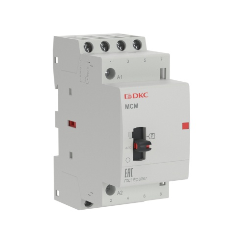 Контактор модульный YON max типа MCМ с ручным управлением, 4P, 25A, 240В, 4НО Контактор модульный YON max типа MCМ с ручным управлением, 4P, 25A, 240В, 4НО