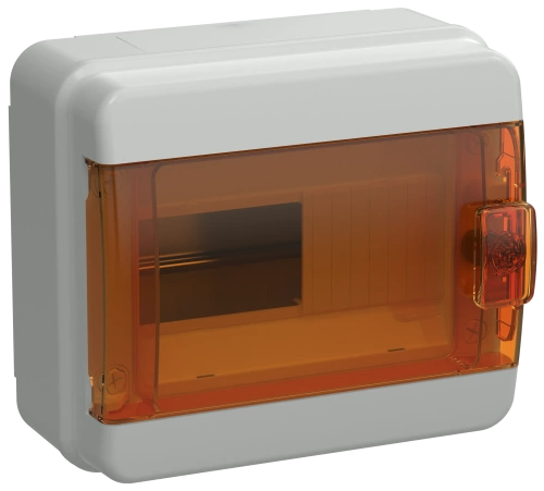 TEKFOR Корпус пласт. КМПн-8 IP65 оранж. прозр. дверь IEK