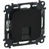 Valena ALLURE.Информационная розетка одиночная RJ45 Кат.5е UTP.С лицевой панелью.Антрацит