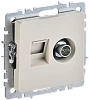 BRITE Роз. двойная TV+RJ45 кат.5E РТВ/РК12-БрКр беж. IEK