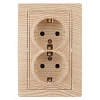 Розетка Intro Plano 1-205-11 с заземлением двойная 2X2P+E Schuko, 16А-250В, IP20, СУ, сосна