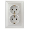 Розетка Intro Solo 4-205-06 с заземлением двойная 2X2P+E Schuko, 16А-250В, IP20, СУ, перламутр