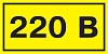 Самоклеящаяся этикетка: 90х38 мм, символ "220В" (21)