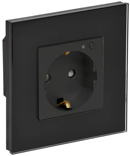 iTEQ SMART-розетка 16А WIFI+BLE стекл/р. з/ш. черн. ONI