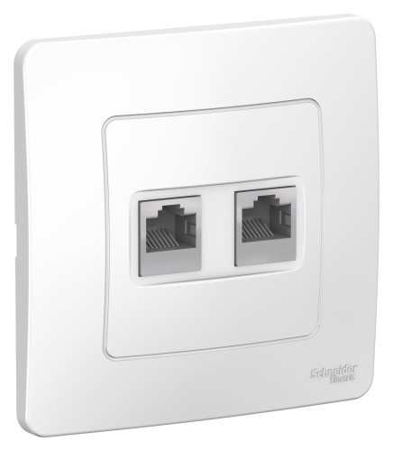 BLANCA С/У РОЗЕТКА двойная компьютерная RJ45, кат.5E, БЕЛЫЙ