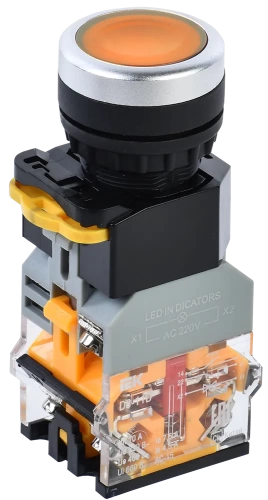 Кнопка D8-11D d=22мм 1з+1р с подсветкой желтая IEK Кнопка D8-11D d=22мм 1з+1р с подсветкой желтая IEK