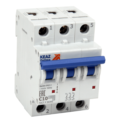 Выключатель автоматический модульный OptiDin BM63-3D2-10-УХЛ3 Выключатель автоматический модульный OptiDin BM63-3D2-10-УХЛ3