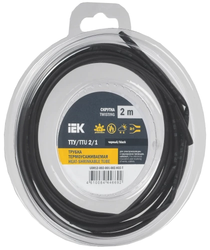 Трубка термоусадочная ТТУ нг-LS 2/1 черная (2м/упак) IEK Трубка термоусадочная ТТУ нг-LS 2/1 черная (2м/упак) IEK