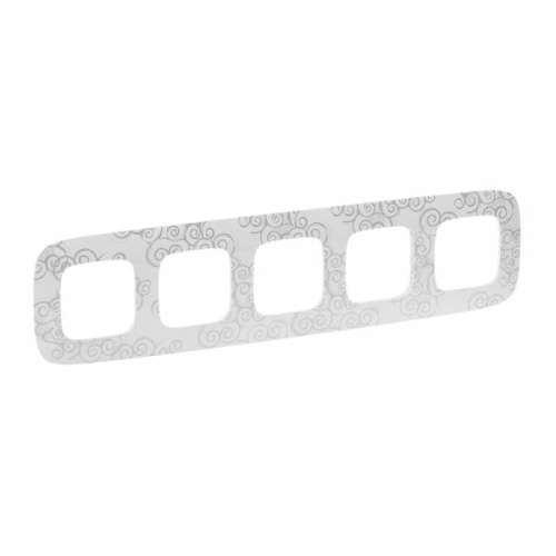 Valena ALLURE.Рамка "Нарцисс хром".5-постовая универсальная Valena ALLURE.Рамка "Нарцисс хром".5-постовая универсальная