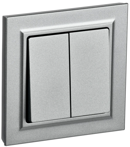 BRITE Выключ. 2-кл. 10А в сб. ВСР10-2-0-БрА алюм. IEK