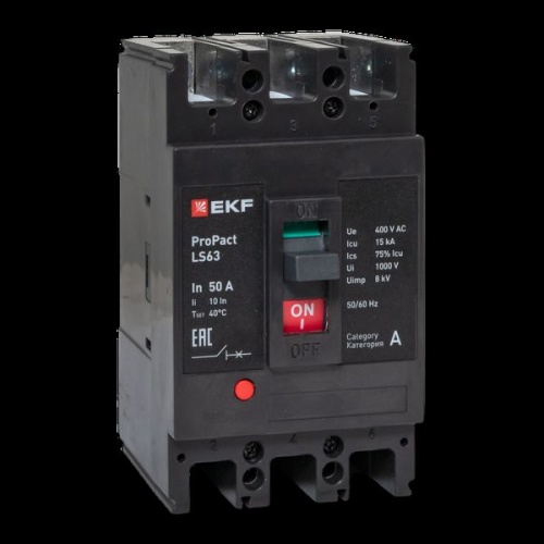 Автоматический выключатель LS63 15кА 3P 50А ProPact EKF Автоматический выключатель LS63 15кА 3P 50А ProPact EKF