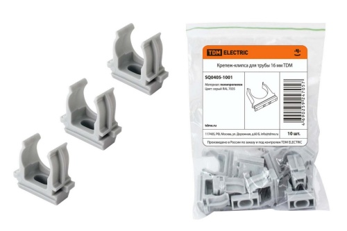 Крепеж-клипса для трубы 16 мм (10шт) TDM Крепеж-клипса для трубы 16 мм (10шт) TDM