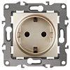 12-2102-04 Эл/ус ЭРА Розетка 2P+E Schuko со шторками, 16A-250В, IP20, Эра12, шампань