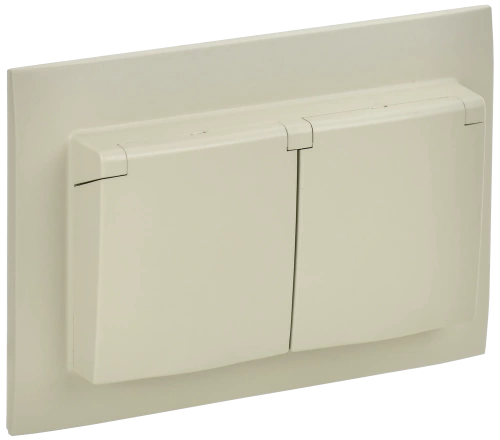 SKANDY Роз. 2-я с кр. 16А в сб IP44 SK-R12B беж. IEK