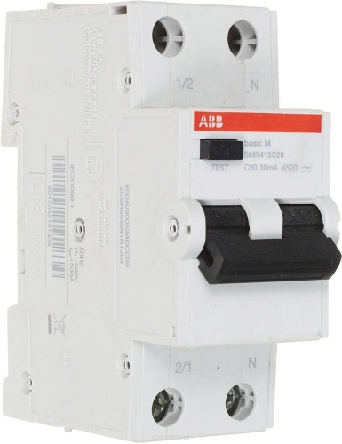 АВДТ 1P+N, 6А, C, 4.5kA, 30мA, AC, BMR415C06 (ABB)