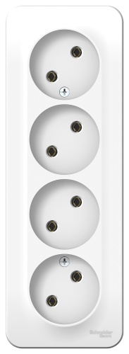 BLANCA О/У РОЗЕТКА 4-ая без заземл. без шторок ИЗОЛ.ПЛ., 16А, 250В, БЕЛЫЙ BLANCA О/У РОЗЕТКА 4-ая без заземл. без шторок ИЗОЛ.ПЛ., 16А, 250В, БЕЛЫЙ