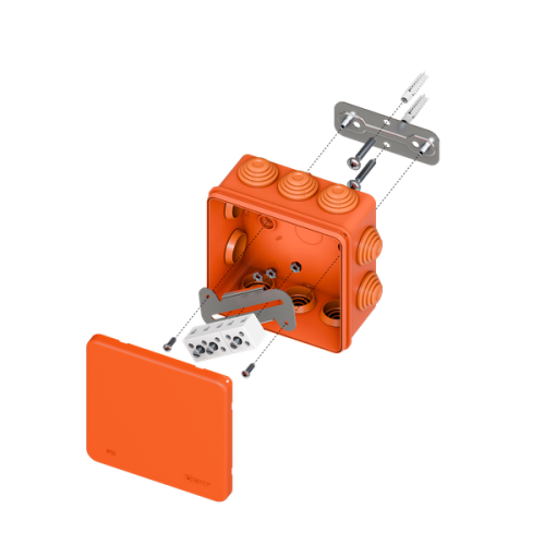 Коробка огнестойкая E45 100х100х50мм с клеммниками 5 полюсов 0,5-10мм2 IP55 HF EKF