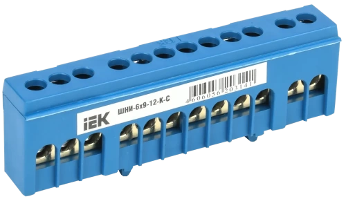 Шина нул в корп изол на DIN-рейку ШНИ-6х9-12-К-С ИЭК