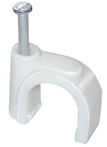 Скоба 25мм круглая пластиковая (100шт) IEK