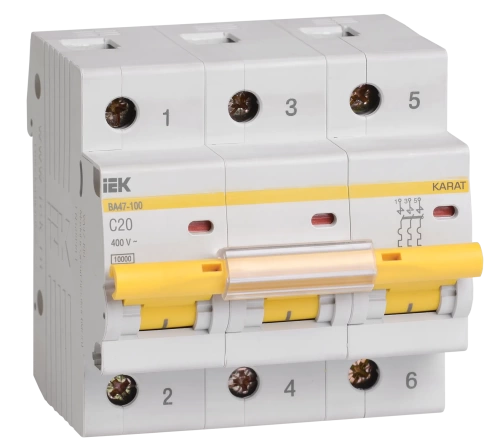 Авт. выкл.ВА 47-100 3Р 20А 10кА х-ка C IEK