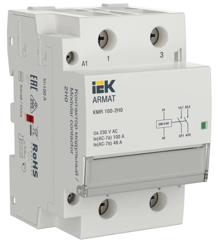 ARMAT Контактор модульный KMR 100А 230В AC 2НО IEK ARMAT Контактор модульный KMR 100А 230В AC 2НО IEK