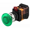 ЭРА Кнопка AELA22 "Грибок" зеленый d22мм неон/240В 1з+1р (10/400/3200)