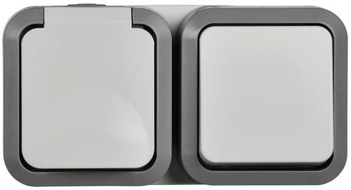 TORS Блок розетка + выключ. гор. 16А IP55 TS242 белый IEK