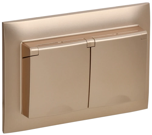 SKANDY Роз. 2-я с кр. 16А в сб IP44 SK-R12Sa песоч. IEK