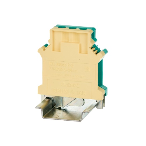 Клемма заземления, винтовой зажим, 2 точки подключения, 16 кв.мм Клемма заземления, винтовой зажим, 2 точки подключения, 16 кв.мм