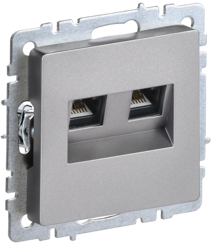 BRITE Роз. комп. 2-ая RJ45 кат.6 РК11-2-БрС сталь IEK