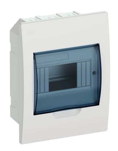 Бокс встраиваемый IP40 ЩРВ-П-6 мод. 1ряд пластиковый с прозр. крышкой с шинами