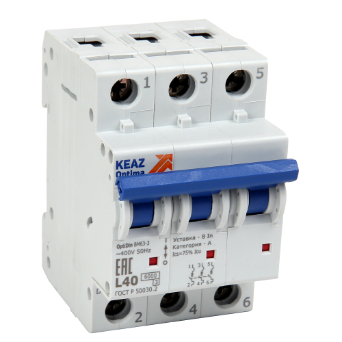Выключатель автоматический модульный OptiDin BM63-3Z50-ОМ4-РЕГ
