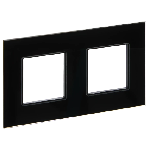 SKANDY Рамка 2-мест. SK-F22Bl стекло черн. IEK