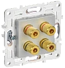 SKANDY Аудиорозетка 4-мест. SK-A01S сереб. IEK