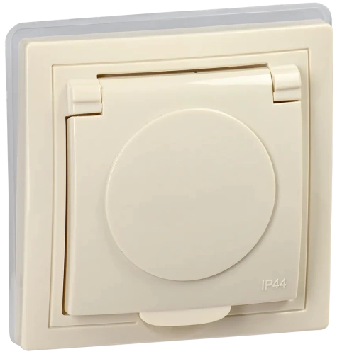 KVARTA Роз. 1ая с з/к РСбш10-3-ККм-44 16А IP44 крем. IEK