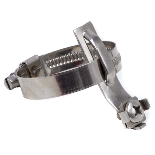 Хомут для заземления металлорукава и жестких труб 32-50 мм, нержавеющая сталь Хомут для заземления металлорукава и жестких труб 32-50 мм, нержавеющая сталь