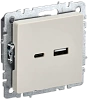 BRITE Роз. USB A+C 18Вт РЮ11-1-БрКр беж. IEK