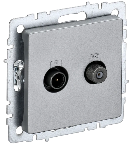 BRITE Роз. двойная TV+SAT РТВ/РСп12-БрА алюм. IEK