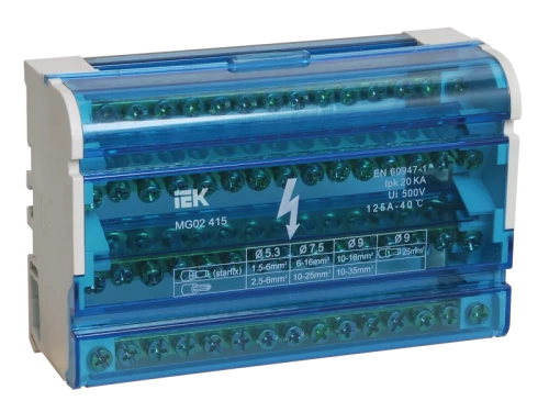 Шины на DIN-рейку в корпусе (кросс-модуль) 3L+PEN 4х15 ИЭК