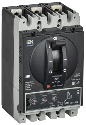 ARMAT Авт. выкл. лит. корпус 3P D 50кА 160А эл. станд. IEK
