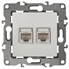 12-3108-02 Эл/ус ЭРА Розетка информационная двойная 2XRJ45, IP20, Эра12, слоновая кость