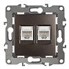 12-3108-13 Эл/ус ЭРА Розетка информационная двойная 2XRJ45, IP20, Эра12, бронза