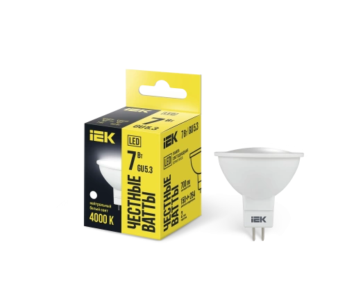Лампа светодиодная ECO MR16 софит 7Вт 230В 4000К GU5.3 IEK