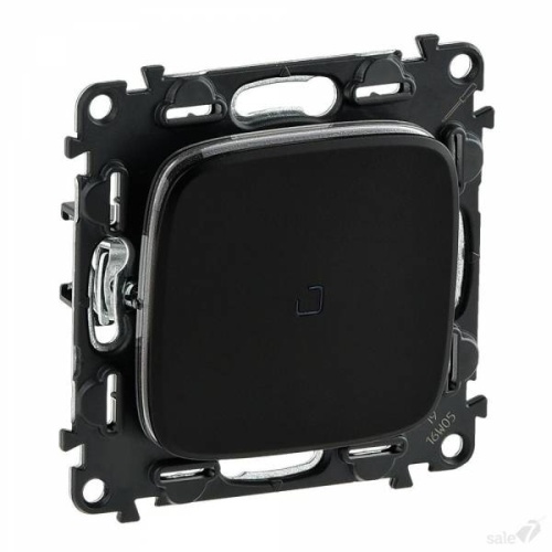 Valena ALLURE.Переключатель 10АХ 250В с подсветкой,с лицевой панелью.Безвинтовые зажимы.Антрацит