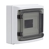 Щиток настенный с дверцей 8 мод.,IP65, серый, с клеммным блоком 63А